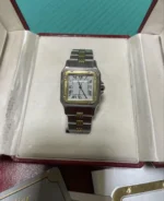 Montre-bracelet automatique Cartier Santos Godron rare de 1980 d'occasion - Image 10