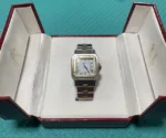 Montre-bracelet automatique Cartier Santos Godron rare de 1980 d'occasion - Image 9