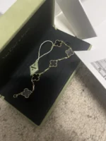 VAN CLEEF Vintage Alhambra 5 Motif Or Jaune Onyx - Image 6