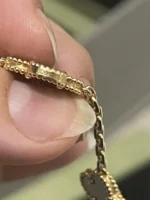 VAN CLEEF Vintage Alhambra 5 Motif Or Jaune Onyx - Image 4