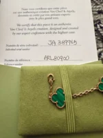 Van Cleef & Arpels Vintage Alhambra Bracelet, 5 motifs 18k YG - Malachite - Image 7