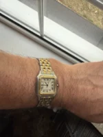 Montre unisexe vintage Panthère de Cartier 27 mm en acier et or à deux rangs, avec boîte et papiers - Image 3