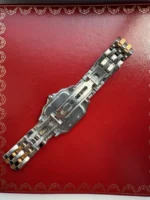 Montre unisexe vintage Panthère de Cartier 27 mm en acier et or à deux rangs, avec boîte et papiers - Image 15