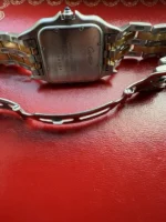 Montre unisexe vintage Panthère de Cartier 27 mm en acier et or à deux rangs, avec boîte et papiers - Image 14