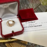 Bague authentique Cartier en or Trinity et diamants, taille 4 1/4, excellent état