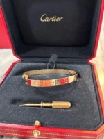 bracelet love cartier en or rose taille 17 - Image 8