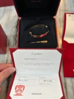 bracelet love cartier en or rose taille 17 - Image 7